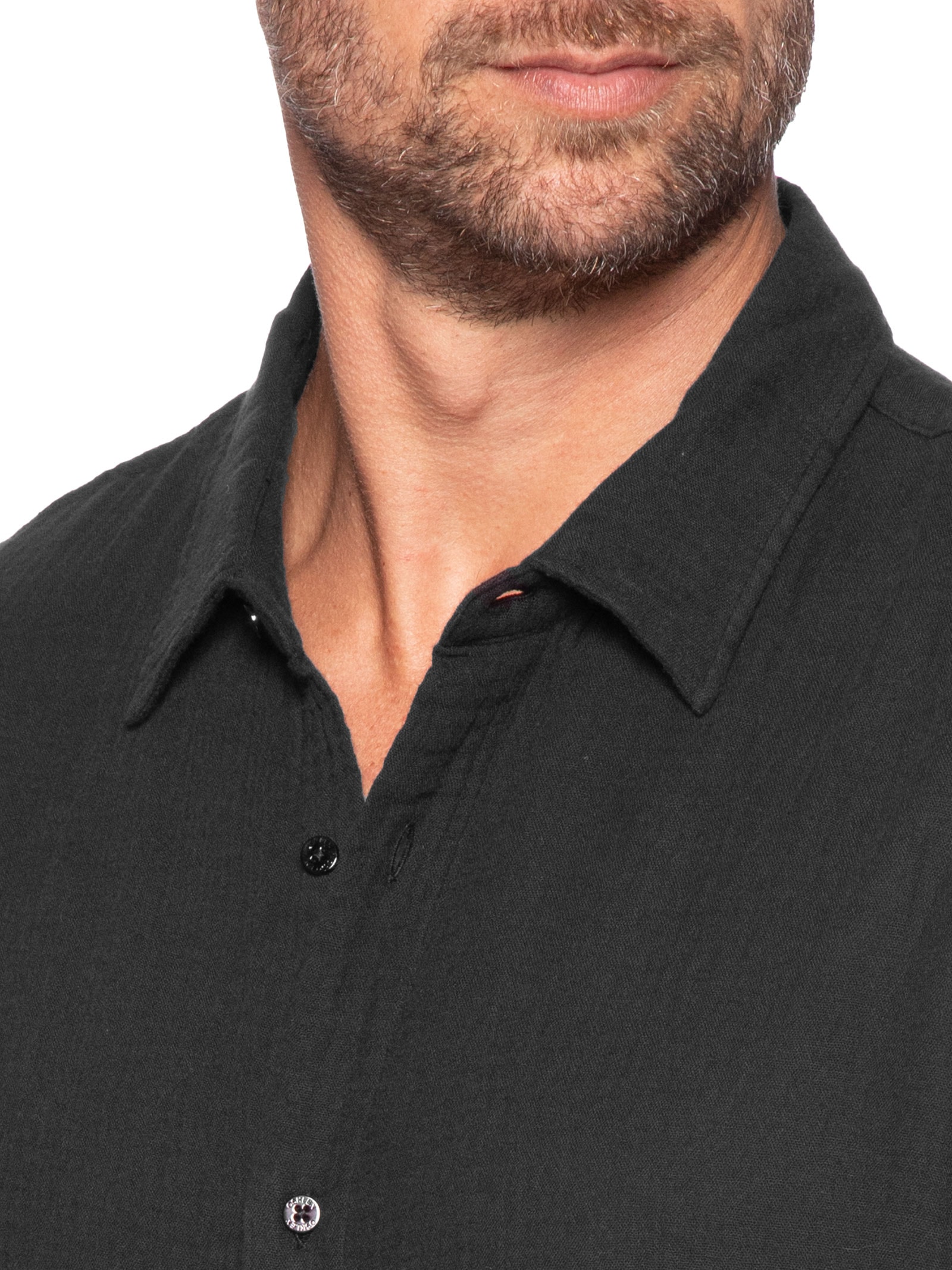 Camisa Masculina Manga Curta Cotton Wavy Preto Osklen