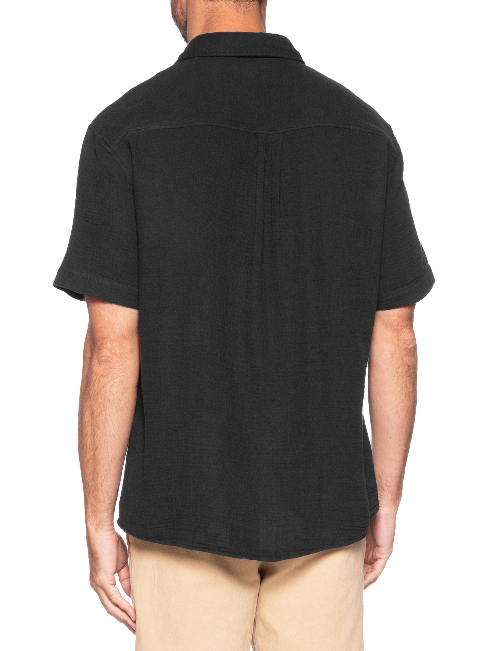 Camisa Masculina Manga Curta Cotton Wavy Preto Osklen