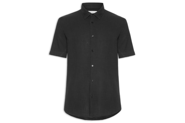 Camisa Masculina Manga Curta Cotton Wavy - Preto