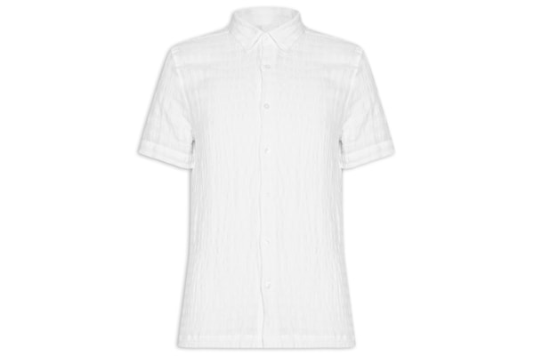 Camisa Masculina Manga Curta de Linho Havana Dark - Branco