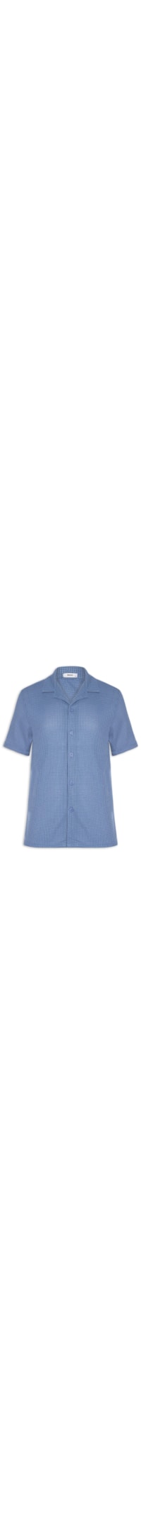Camisa Masculina Manga Curta Em Tricot - Azul