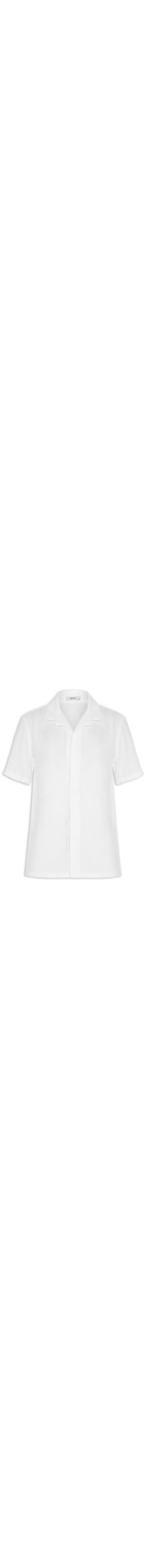 Camisa Masculina Manga Curta Em Tricot - Branco
