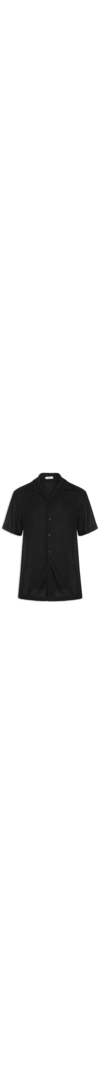 Camisa Masculina Manga Curta Em Tricot - Preto