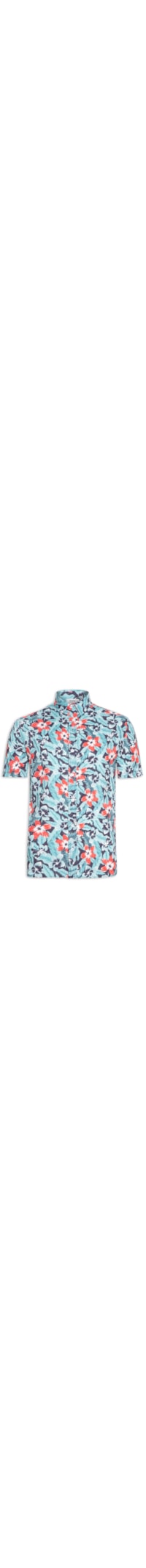 Camisa Masculina Manga Curta Estampada - Azul