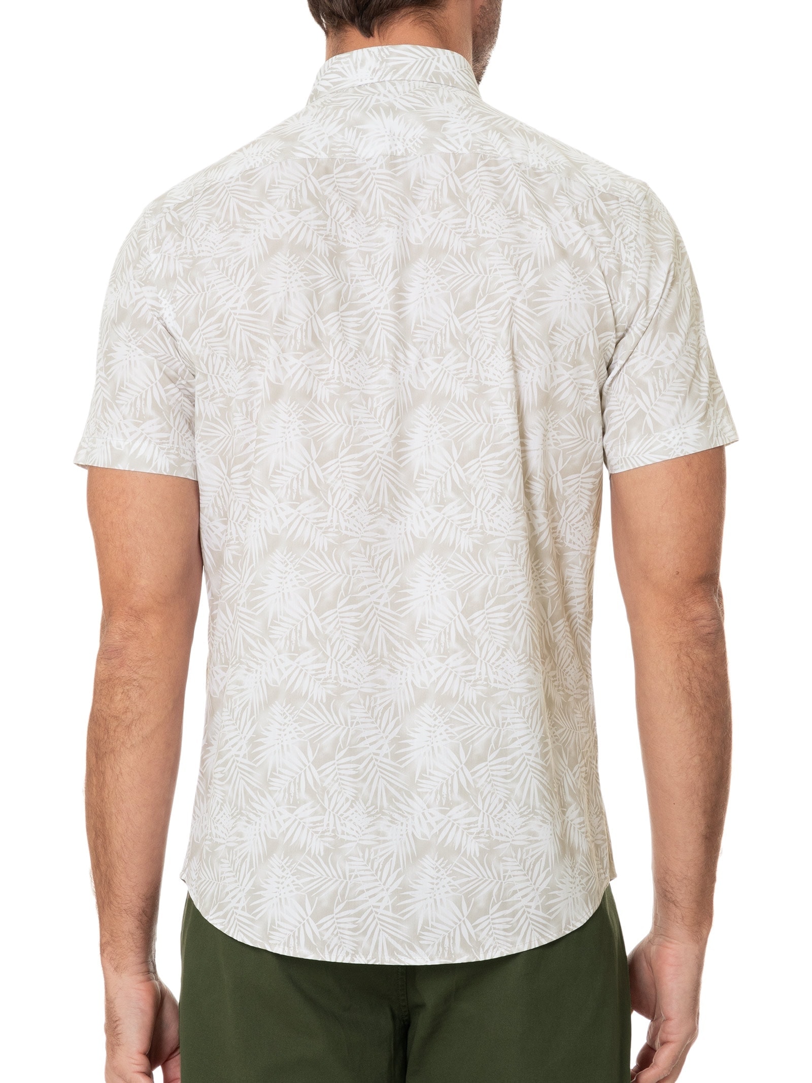 Camisa Masculina Manga Curta Estampada Floral Regular Marrom  '2 Essential