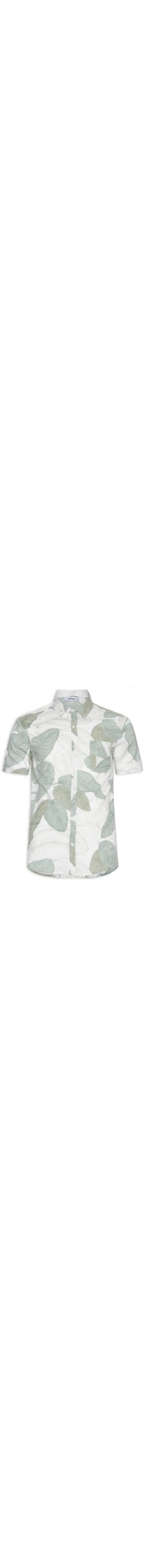Camisa Masculina Manga Curta Estampada Floral - Verde