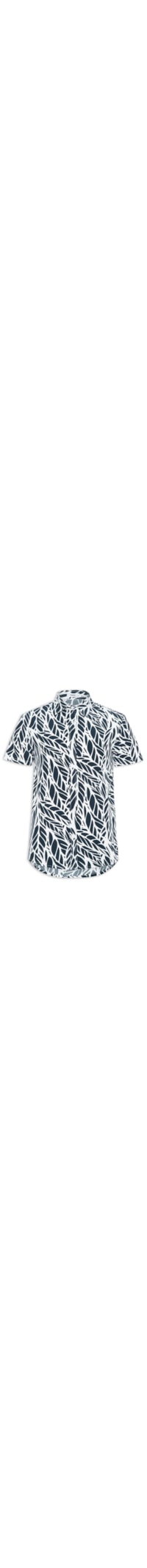 Camisa Masculina Manga Curta Estampada - Preto