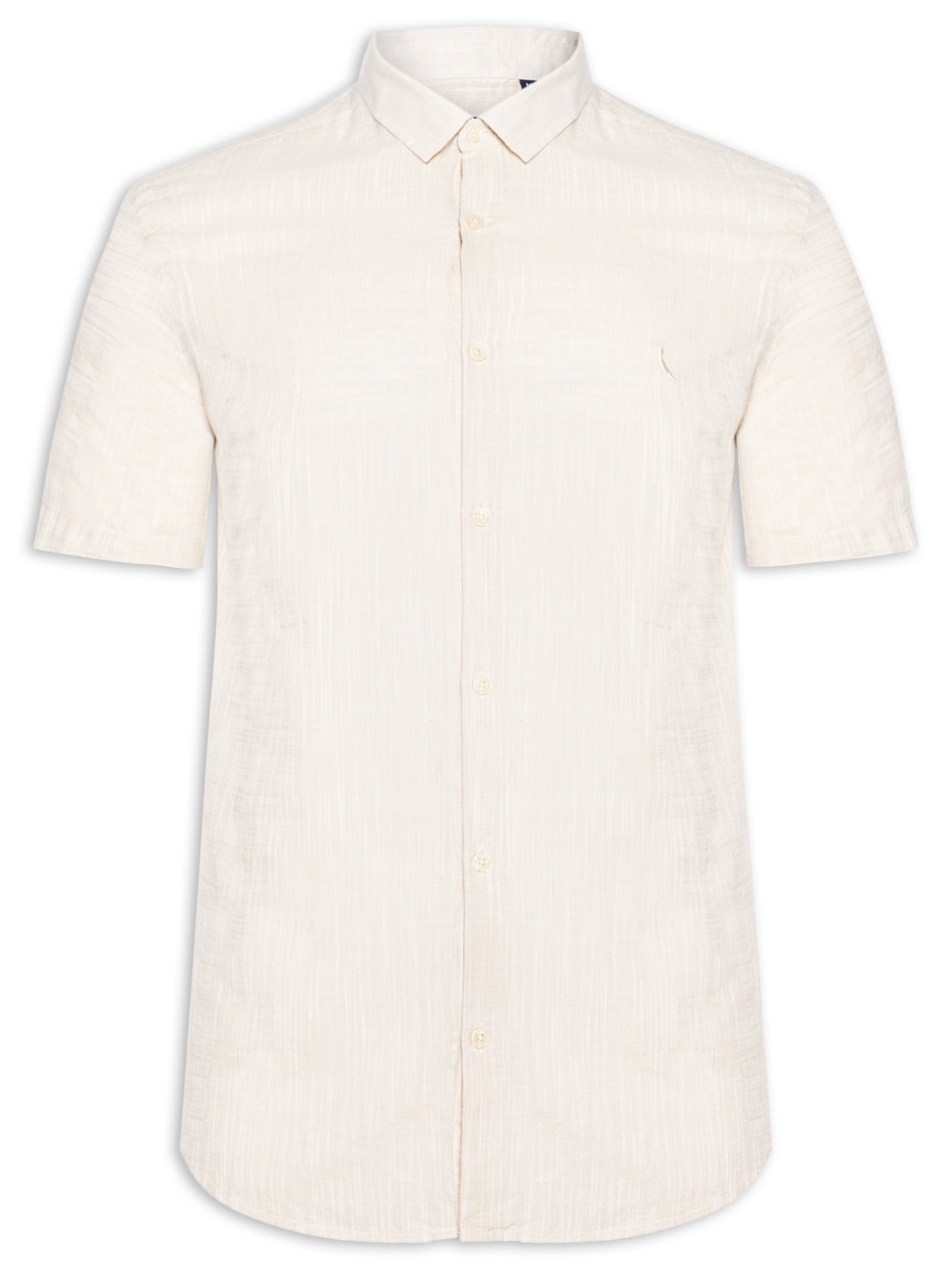 Camisa Masculina Manga Curta Flame Leve Bege Reserva