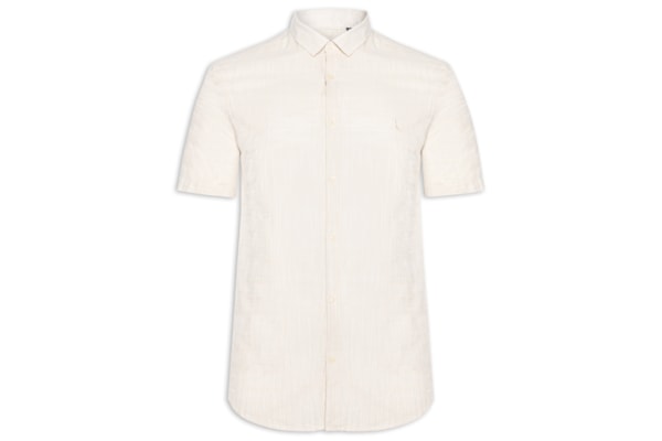 Camisa Masculina Manga Curta Flame Leve - Bege