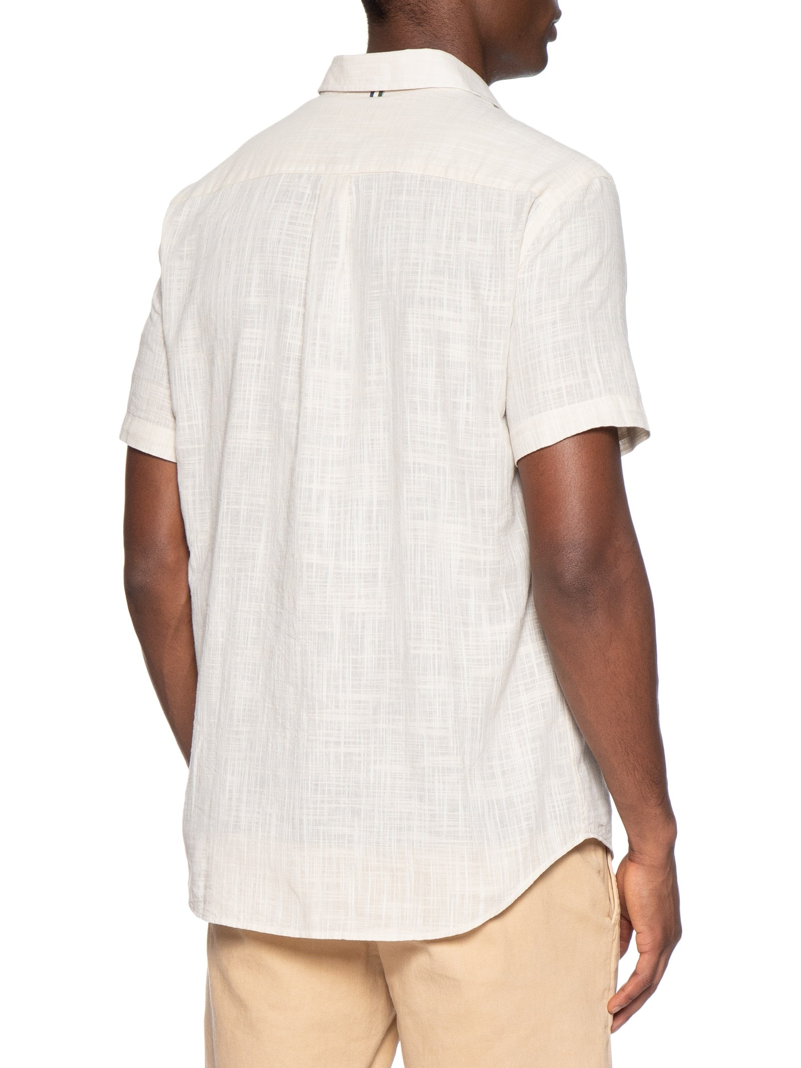 Camisa Masculina Manga Curta Flame Leve Bege Reserva