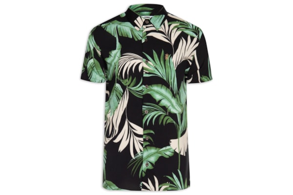 Camisa Masculina Manga Curta Garden Green - Preto