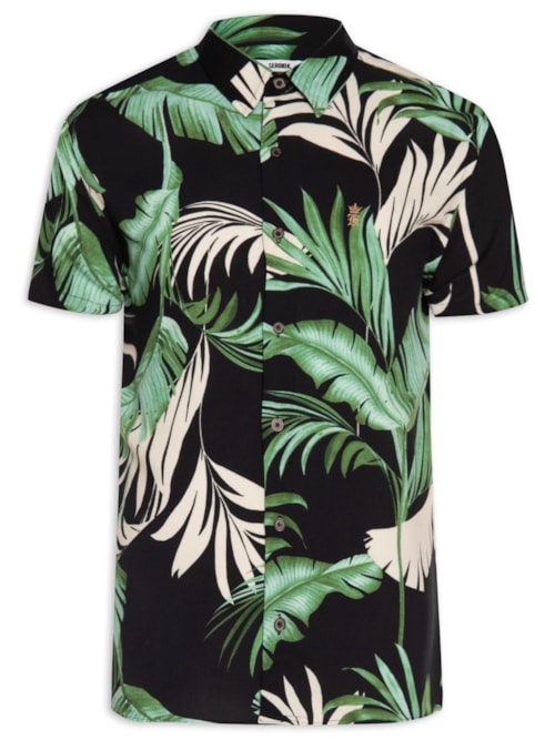 Camisa Masculina Manga Curta Garden Green – Preto