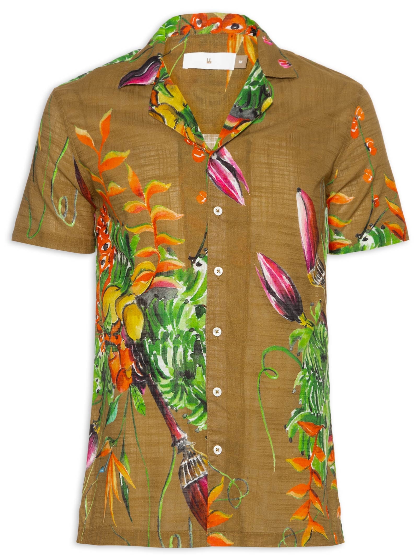 Camisa Masculina Manga Curta Guaraná Marrom Foxton