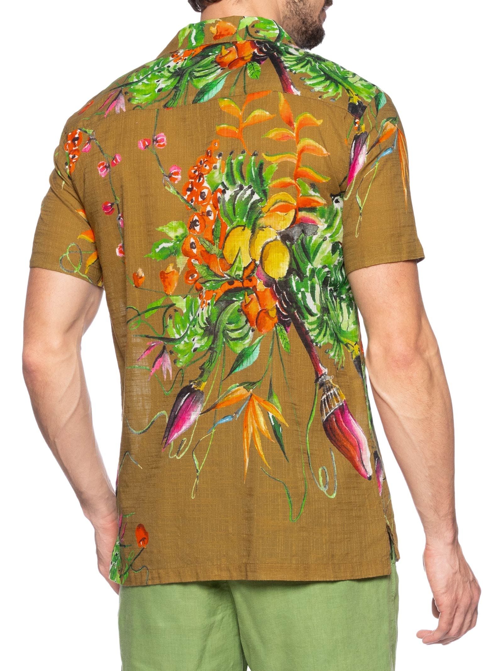 Camisa Masculina Manga Curta Guaraná Marrom Foxton