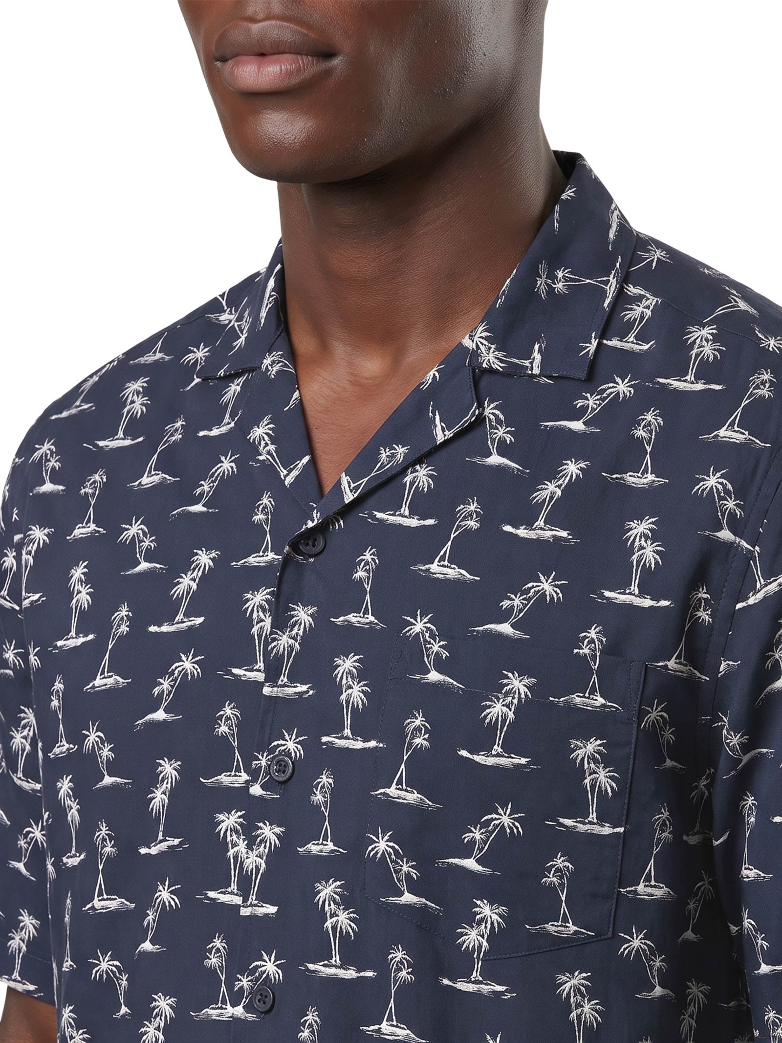 Camisa Masculina Manga Curta Laris Azul Boss