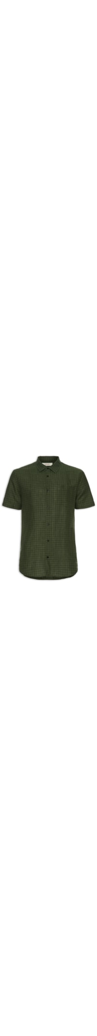 Camisa Masculina Manga Curta Linen Plaid - Verde