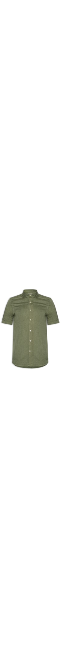 Camisa Masculina Manga Curta Linho Enseada New - Verde