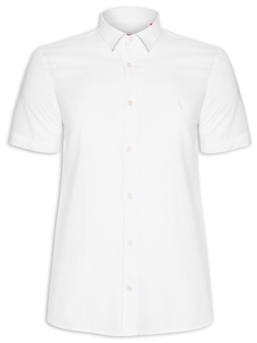 Camisa Masculina Manga Curta Linho Pienza - Off White