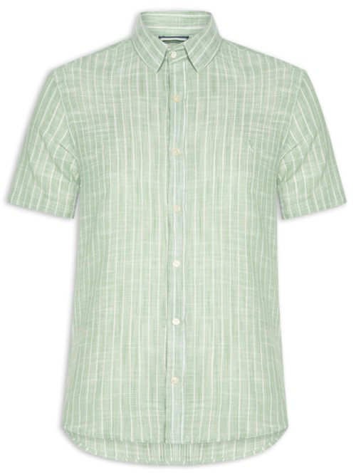 Camisa Masculina Manga Curta Linho Sun – Verde
