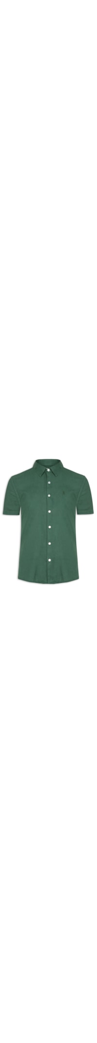 Camisa Masculina Manga Curta Linho - Verde