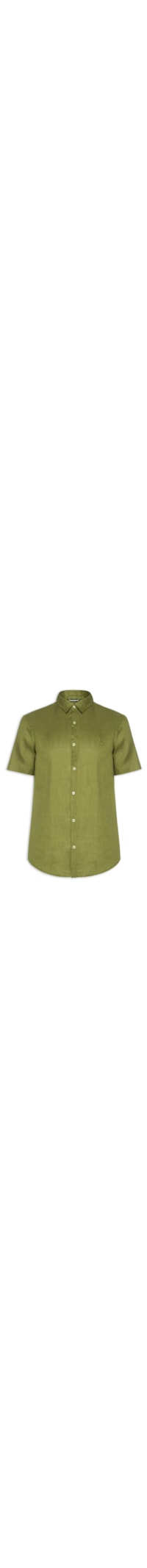 Camisa Masculina Manga Curta Linho - Verde