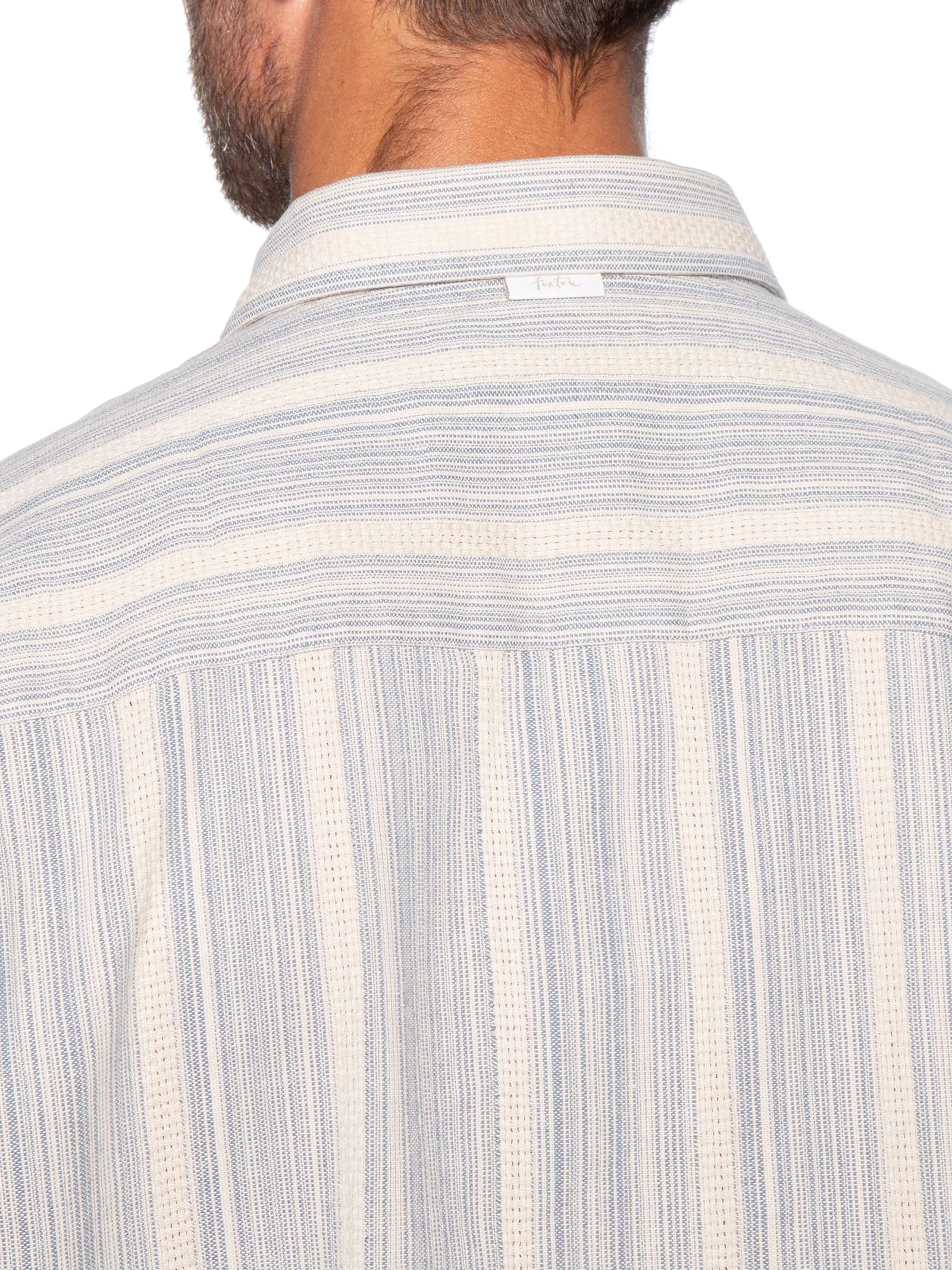 Camisa Masculina Manga Curta Listra Náutica Off White Foxton