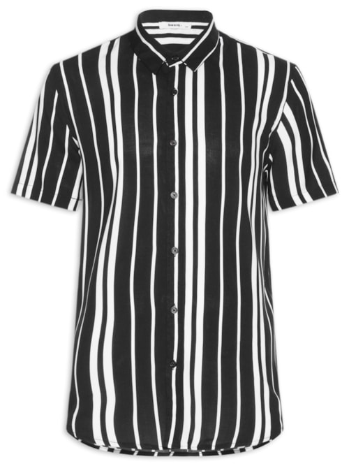 Camisa Masculina Manga Curta Listrada – Preto