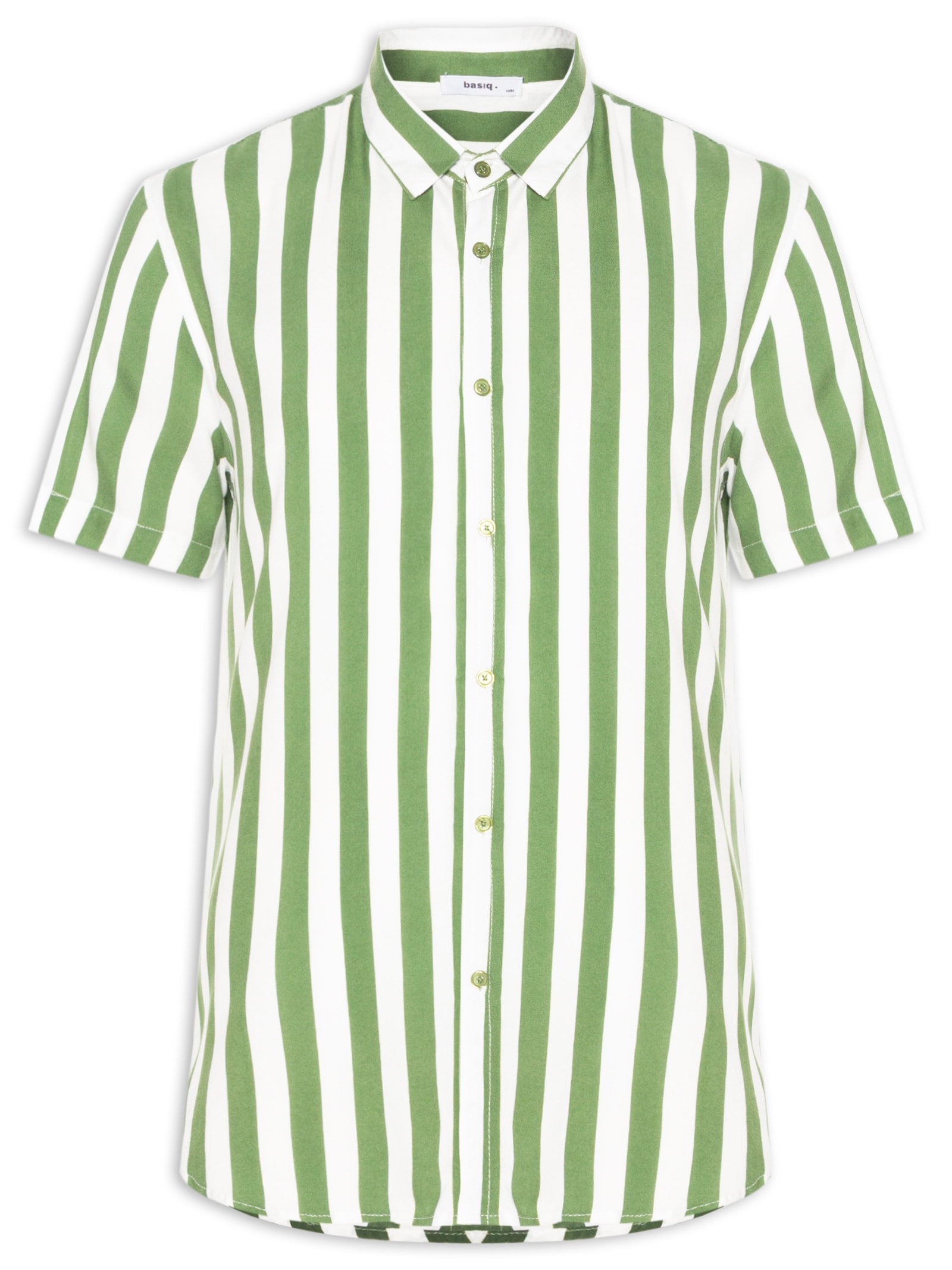Camisa Masculina Manga Curta Listrada Verde Basiq Men