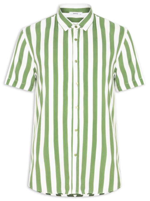 Camisa Masculina Manga Curta Listrada – Verde