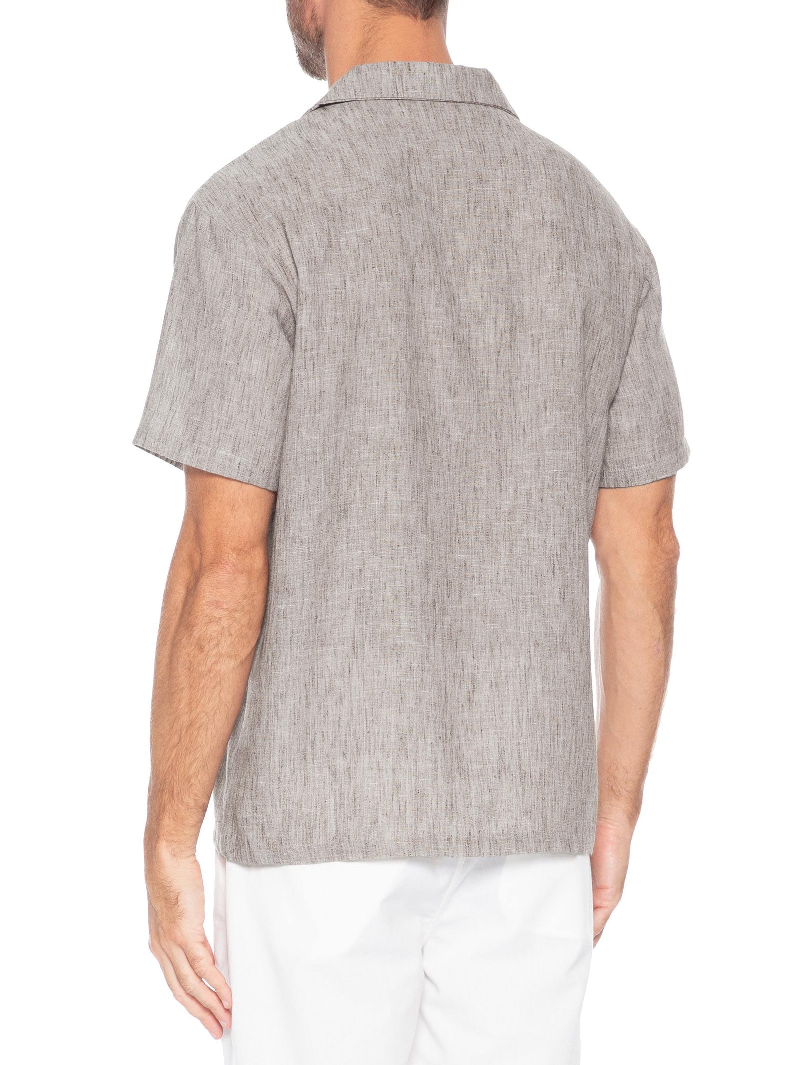 Camisa Masculina Manga Curta Marrom Basiq Men