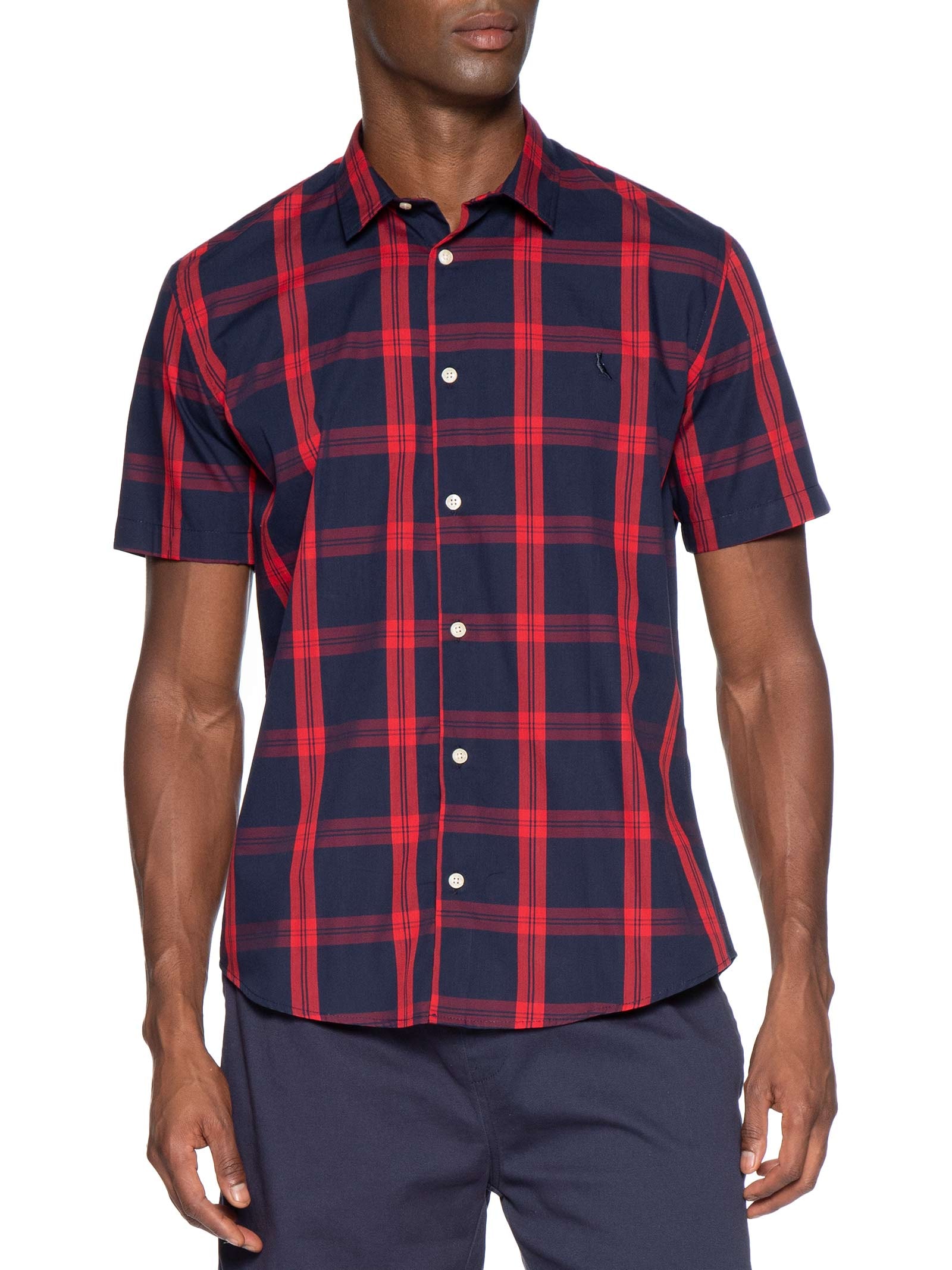 Camisa Masculina Manga Curta Matteo Azul Reserva