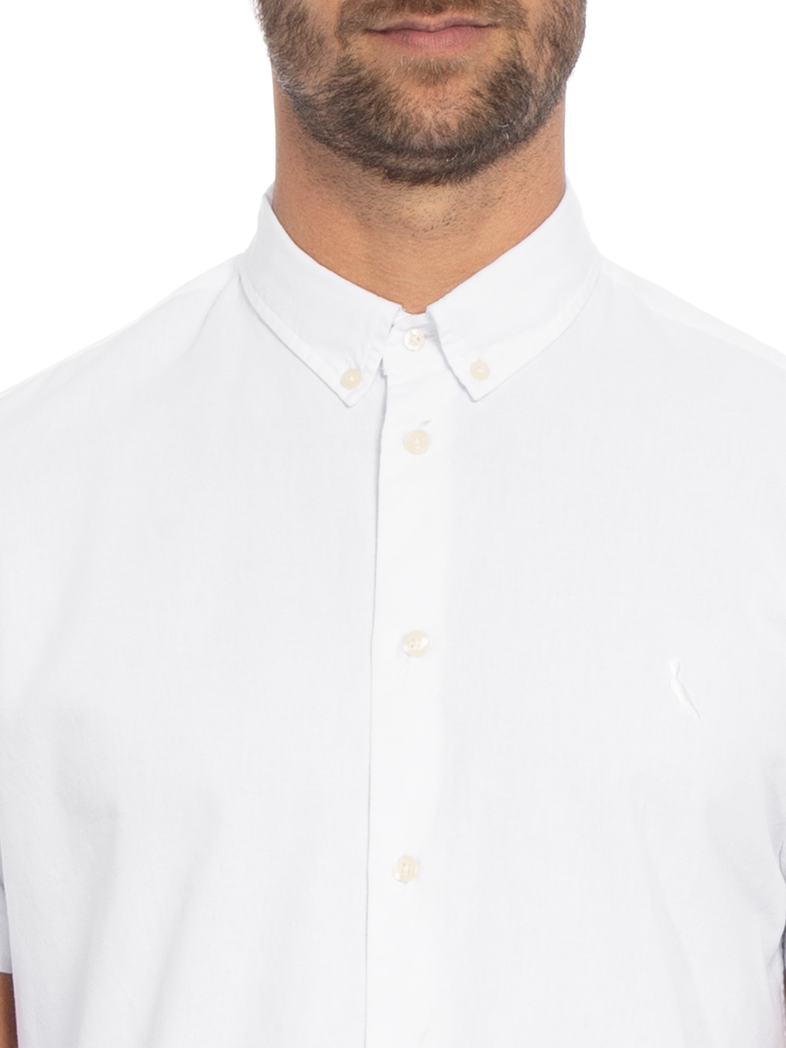 Camisa Masculina Manga Curta Oxford Color Branco Reserva