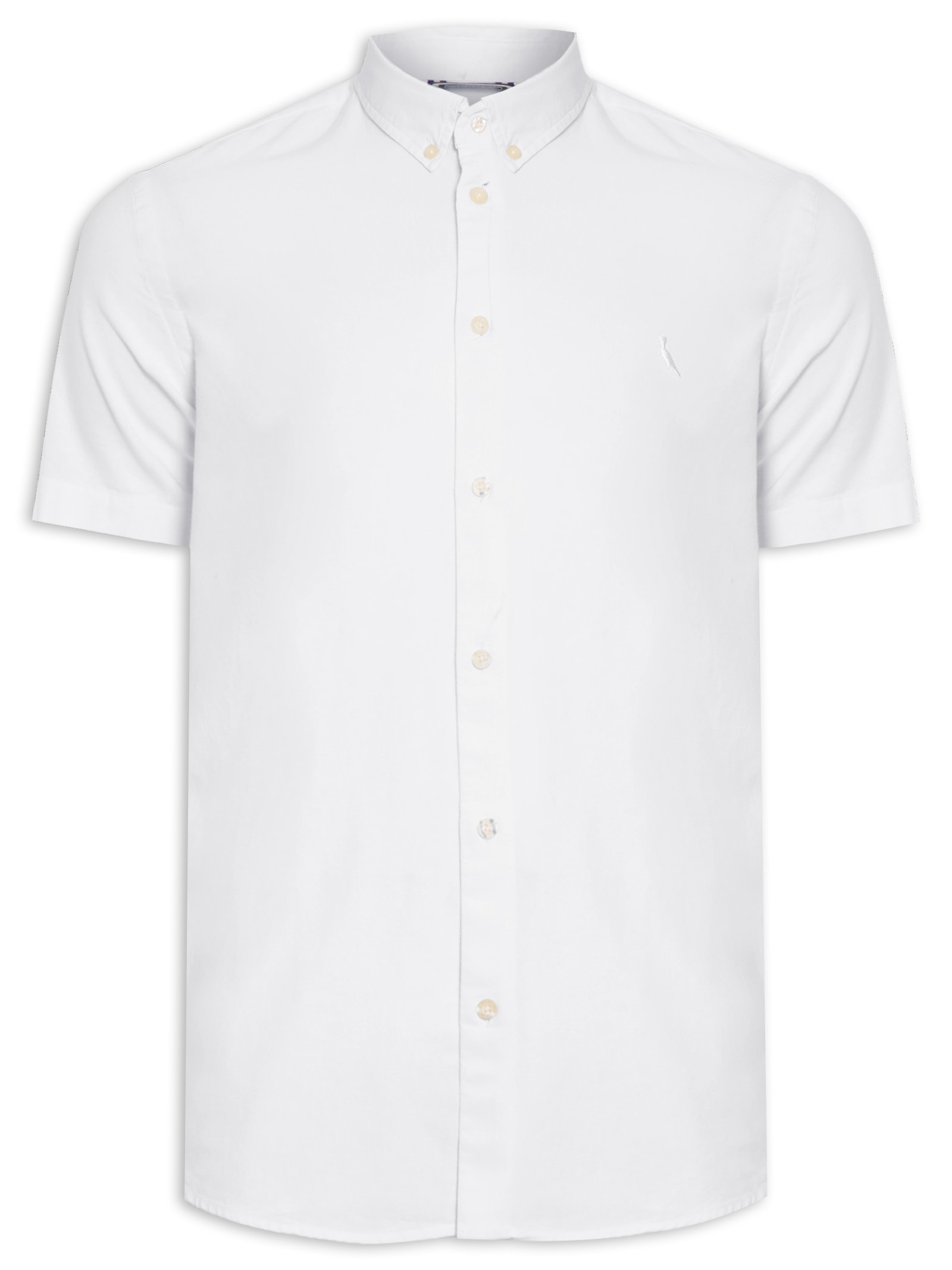 Camisa Masculina Manga Curta Oxford Color Branco Reserva