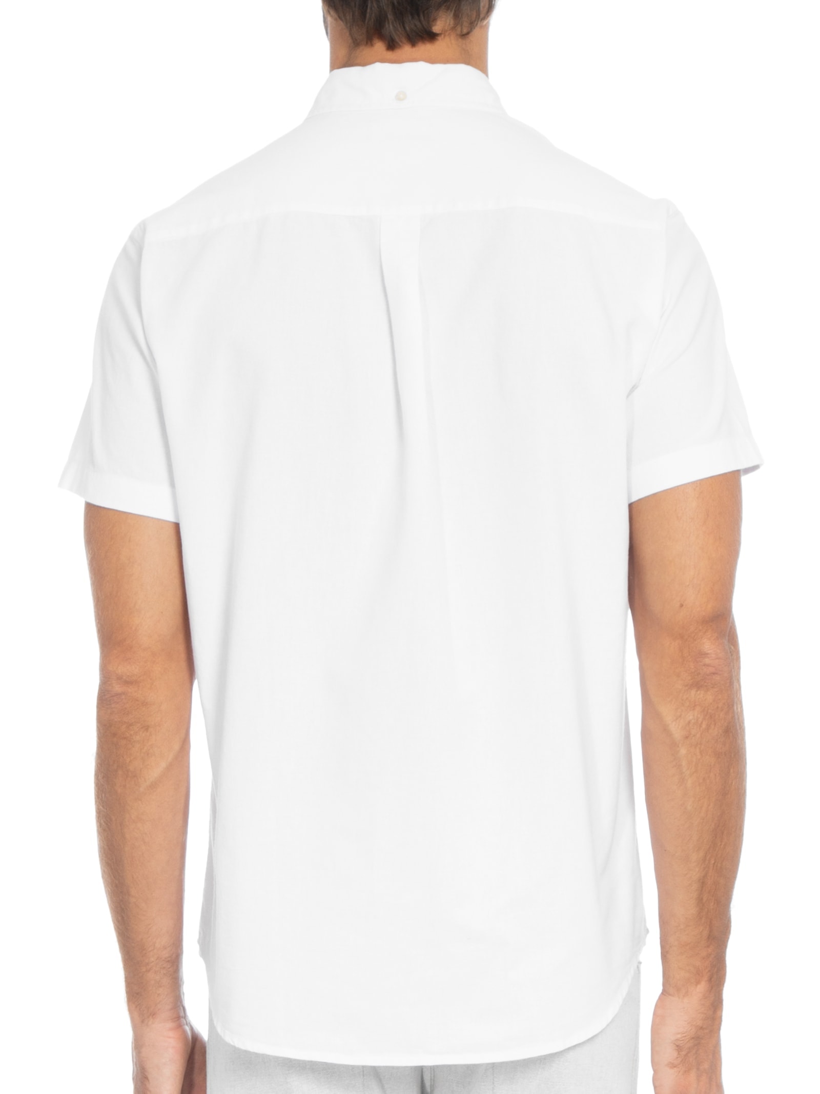 Camisa Masculina Manga Curta Oxford Color Branco Reserva