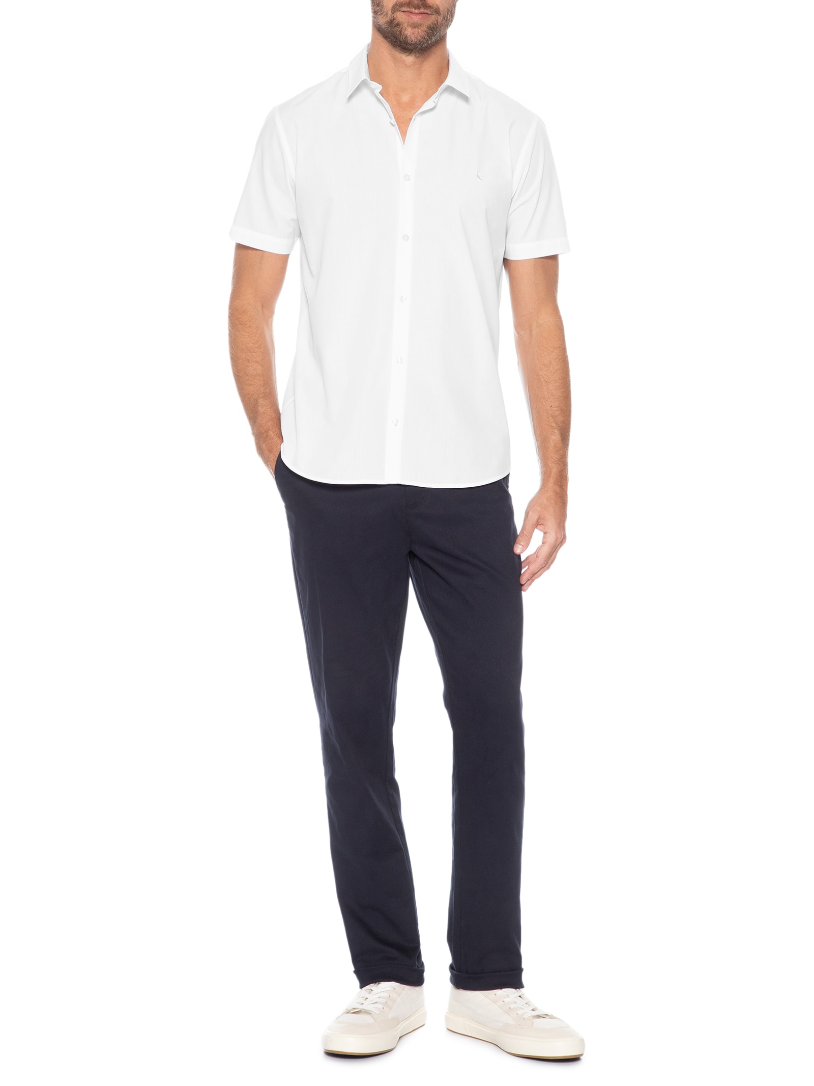 Camisa Masculina Manga Curta Prado Off White Reserva