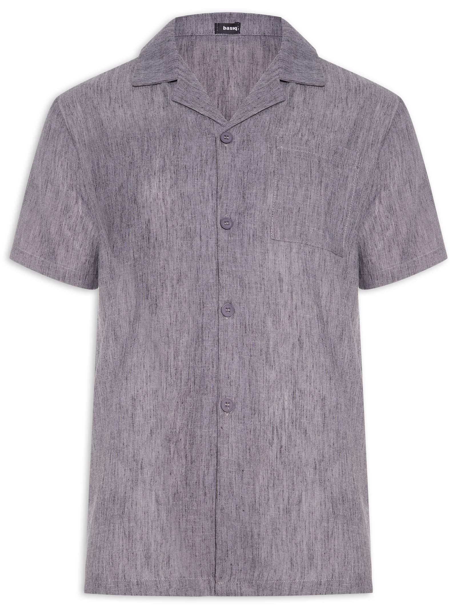 Camisa Masculina Manga Curta Preto Basiq Men