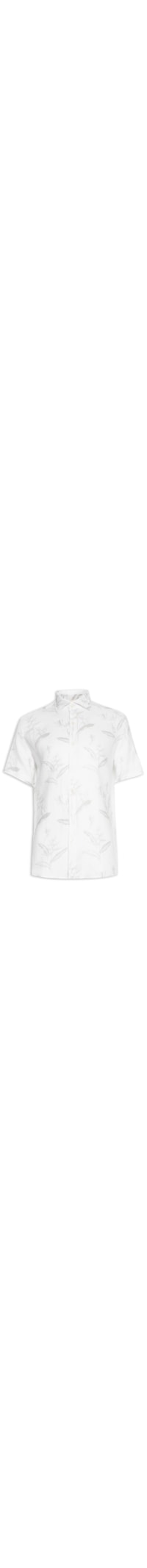 Camisa Masculina Manga Curta Puro Linho Búzios - Branco