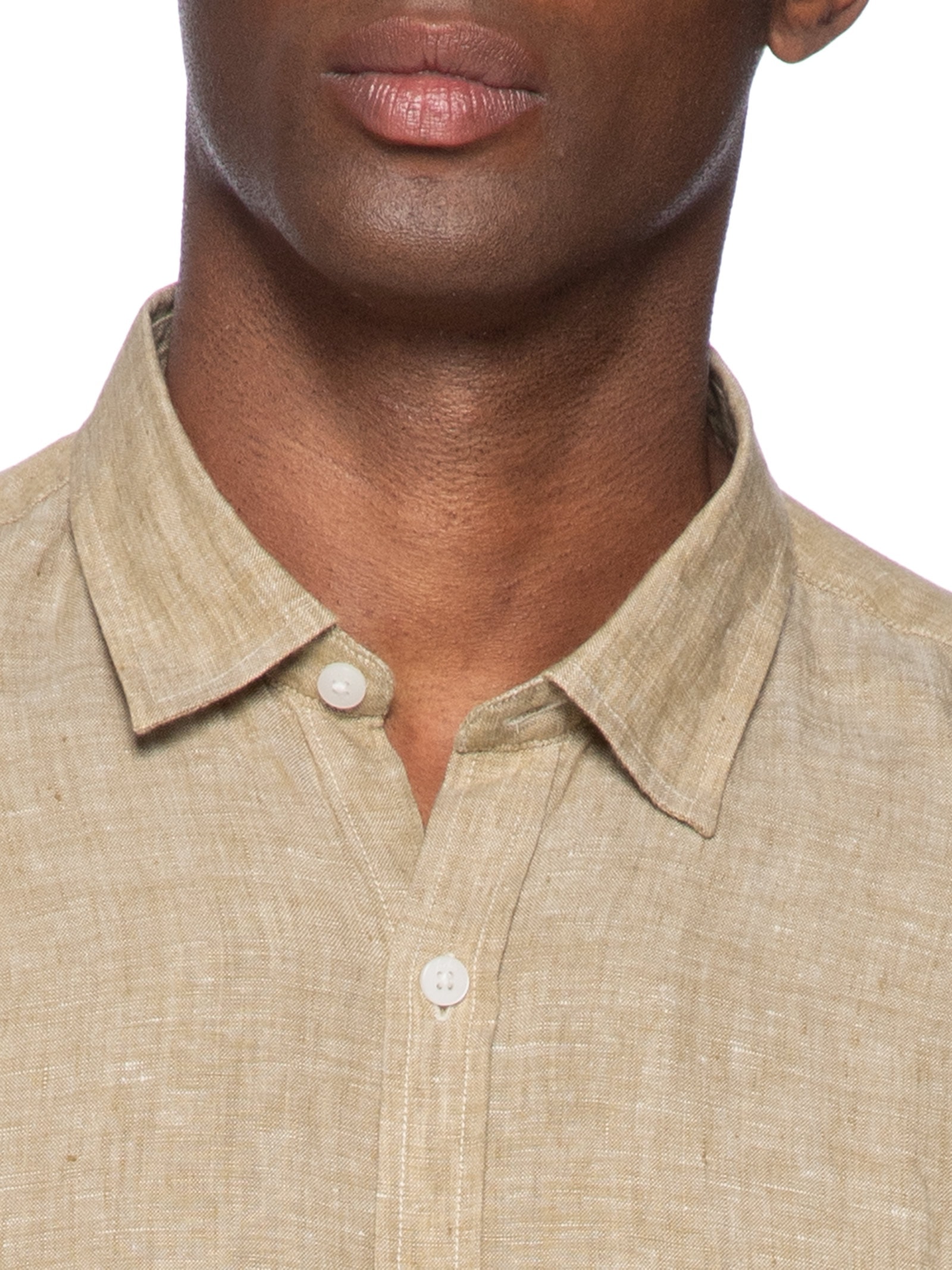 Camisa Masculina Manga Curta Puro Linho Estival Marrom Foxton