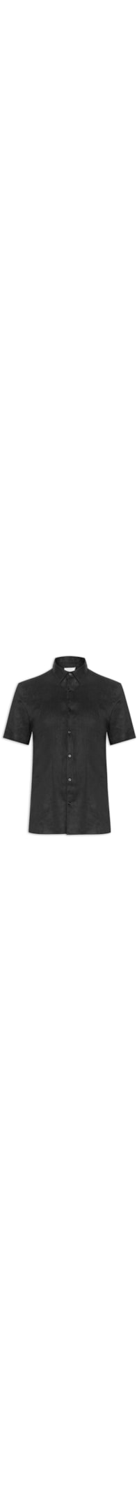 Camisa Masculina Manga Curta Puro Linho Lumiar - Preto