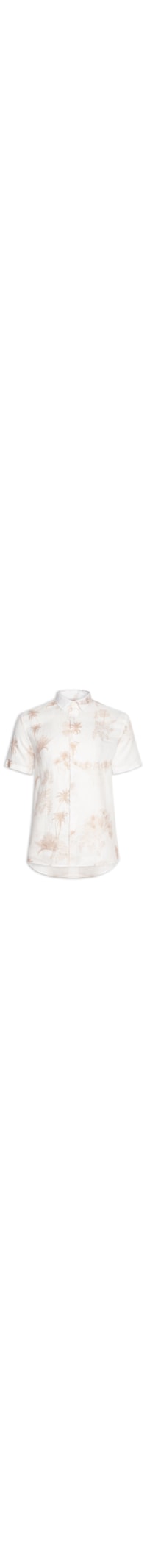 Camisa Masculina Manga Curta Puro Linho - Off White