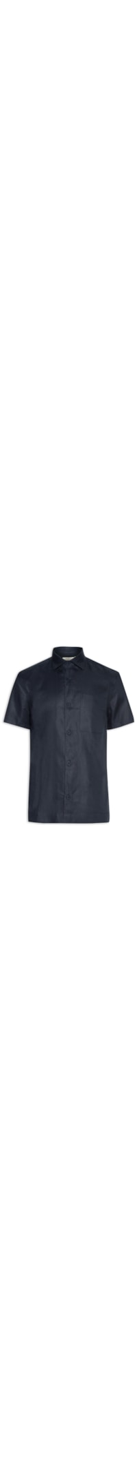 Camisa Masculina Manga Curta Puro Linho Portofino - Azul