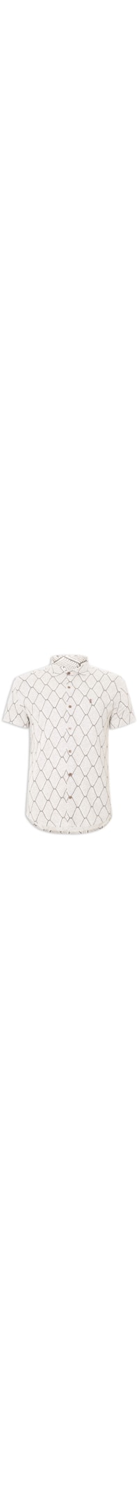 Camisa Masculina Manga Curta Rústica Waves - Bege