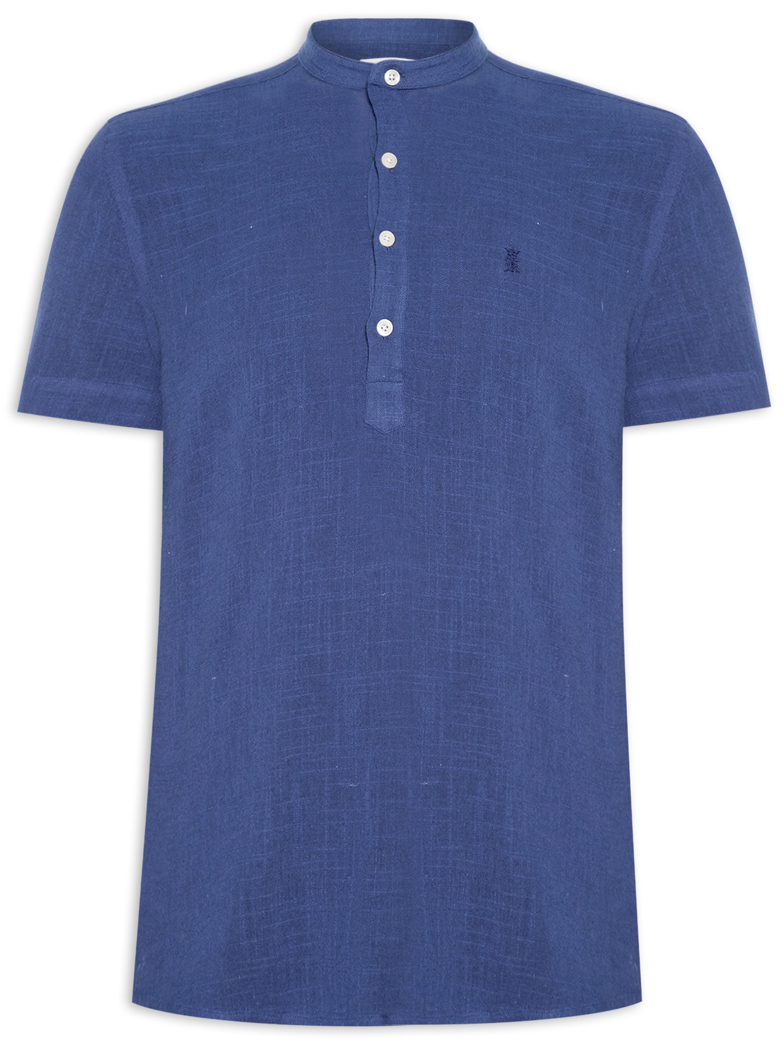 Camisa Masculina Manga Curta Santorini Azul Sergio K