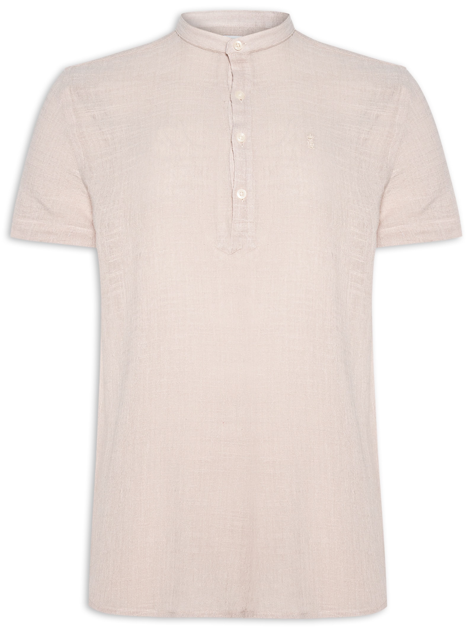 Camisa Masculina Manga Curta Santorini Bege Sergio K