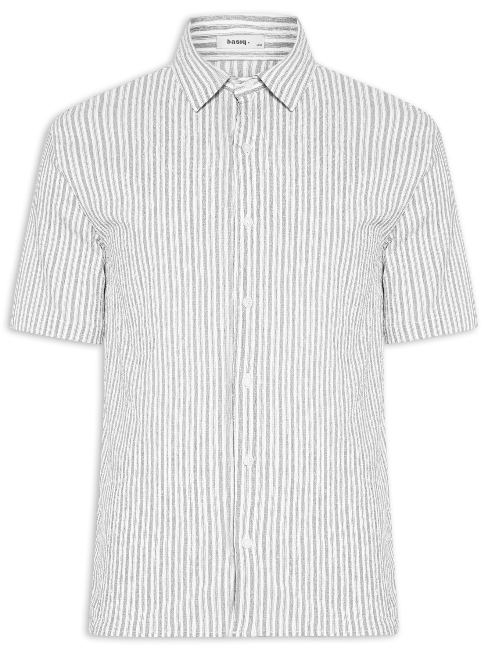 Camisa Masculina Manga Curta Texturizada Branco Basiq Men