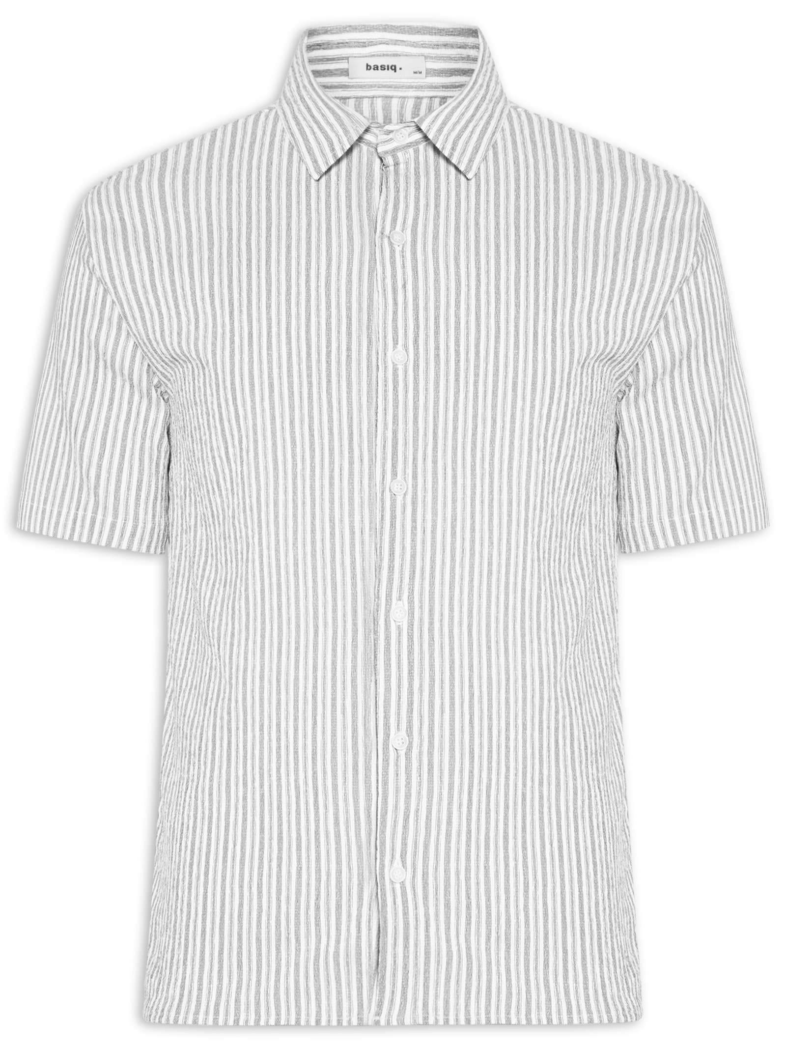 Camisa Masculina Manga Curta Texturizada Branco Basiq Men