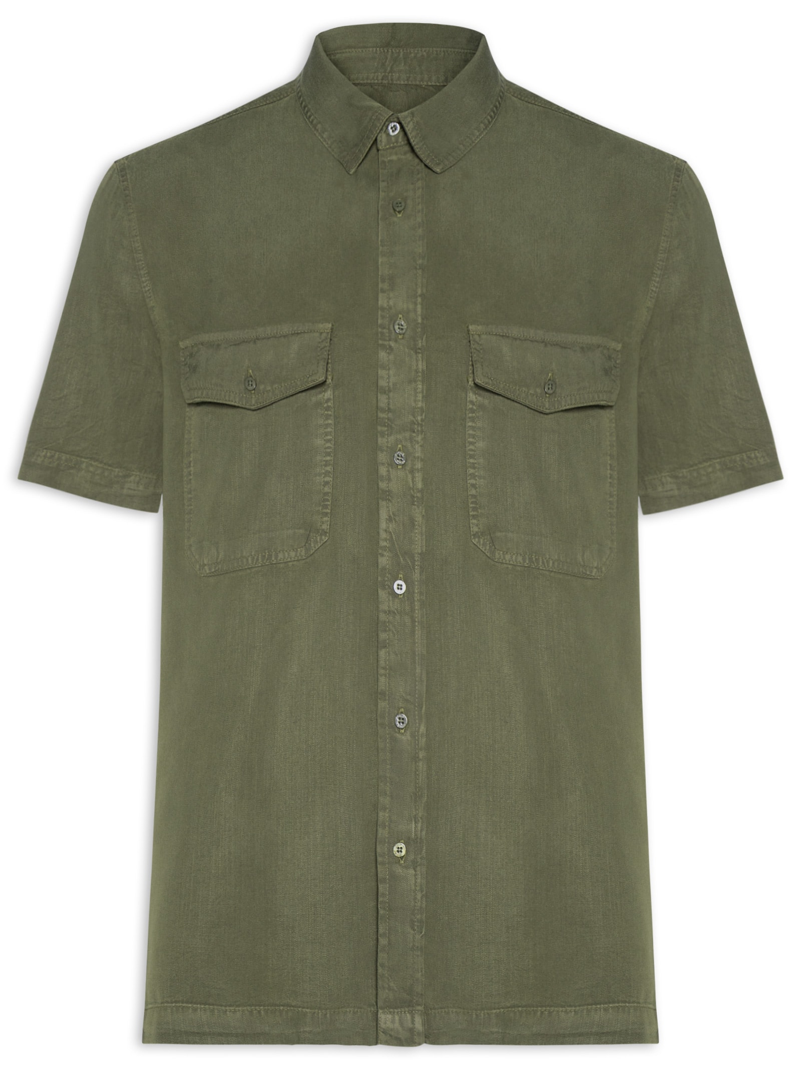 Camisa Masculina Manga Curta Used Utility Verde Osklen