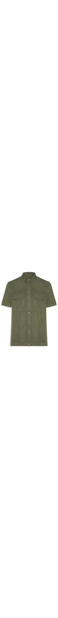 Camisa Masculina Manga Curta Used Utility - Verde