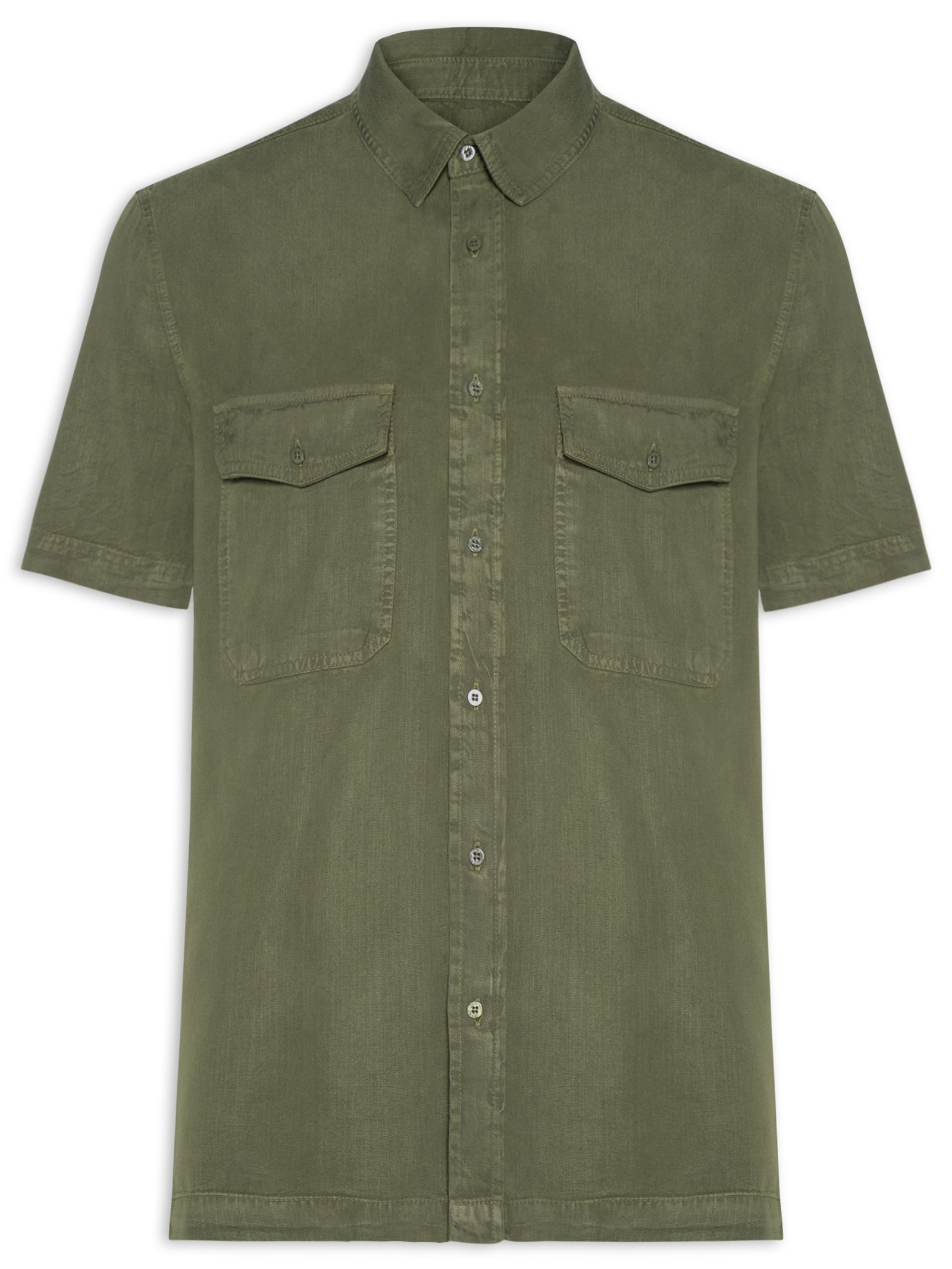 Camisa Masculina Manga Curta Used Utility Verde Osklen