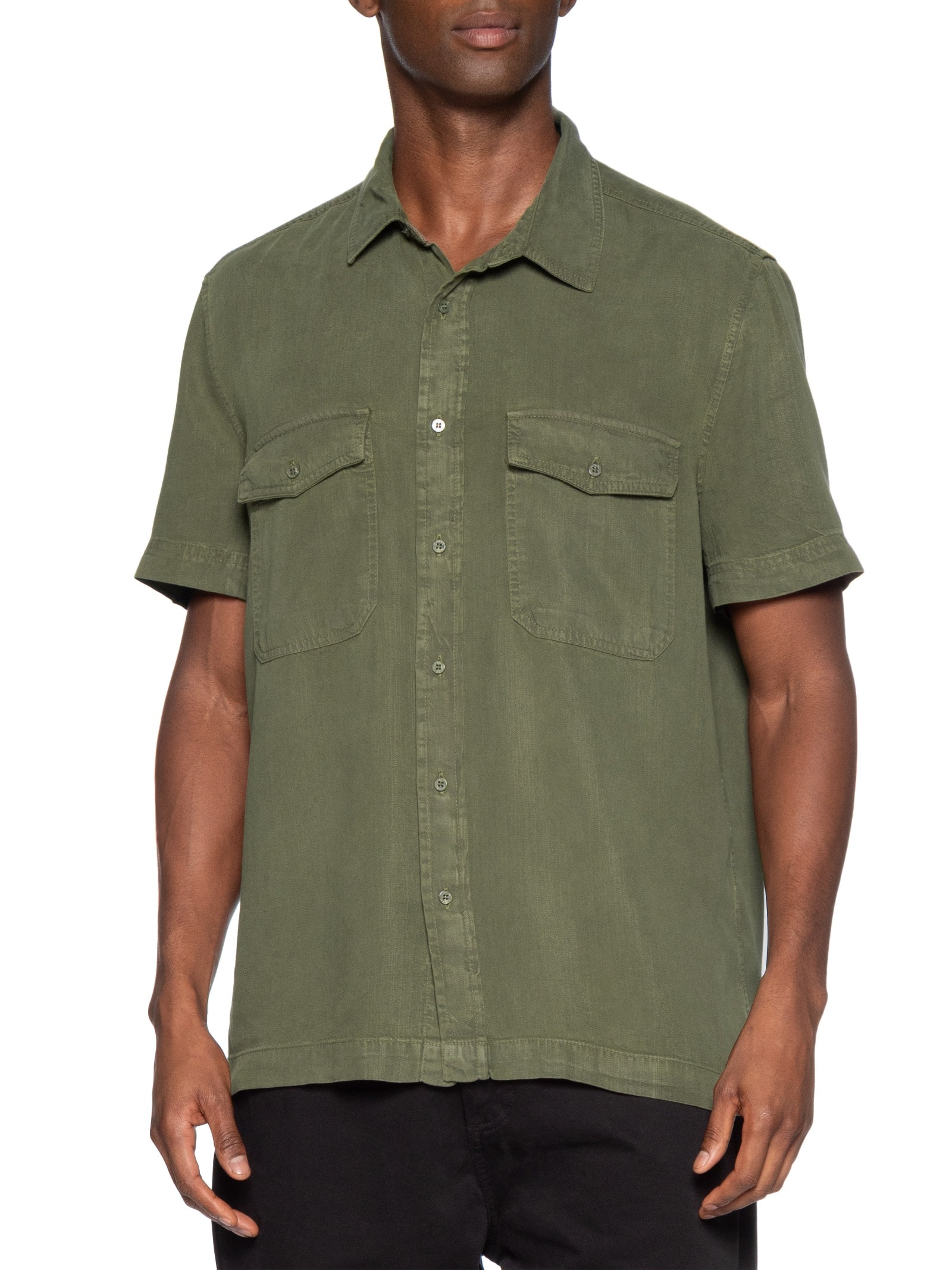 Camisa Masculina Manga Curta Used Utility Verde Osklen